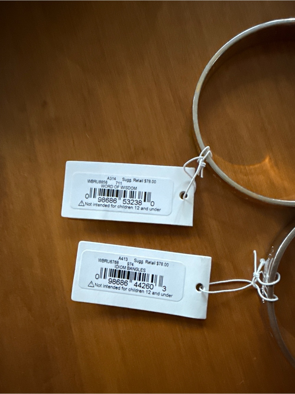 Kate Spade Set of 2 Idiom Bangle Bracelets - Gold & Silver Tone (2014) NWT - Picture 6 of 6
